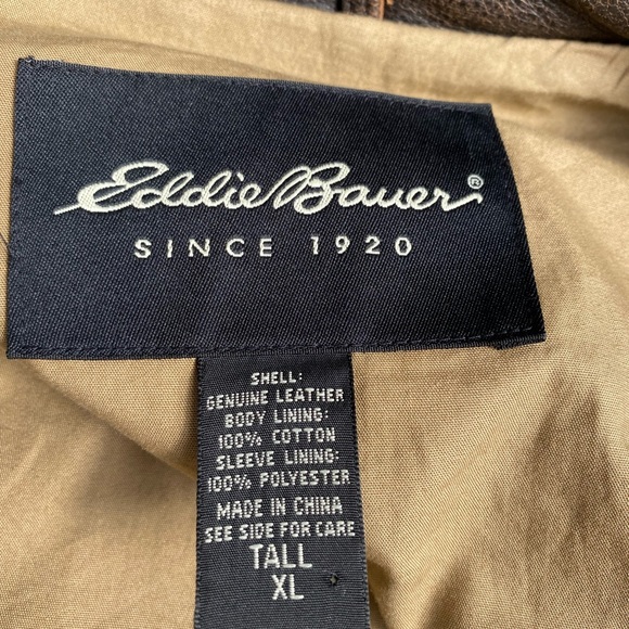 Eddie Bauer leather bomber jacket. SizeXL tall - Picture 8 of 14